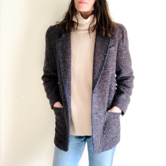 Tweedy square cut wool blazer - Picture 4 of 16